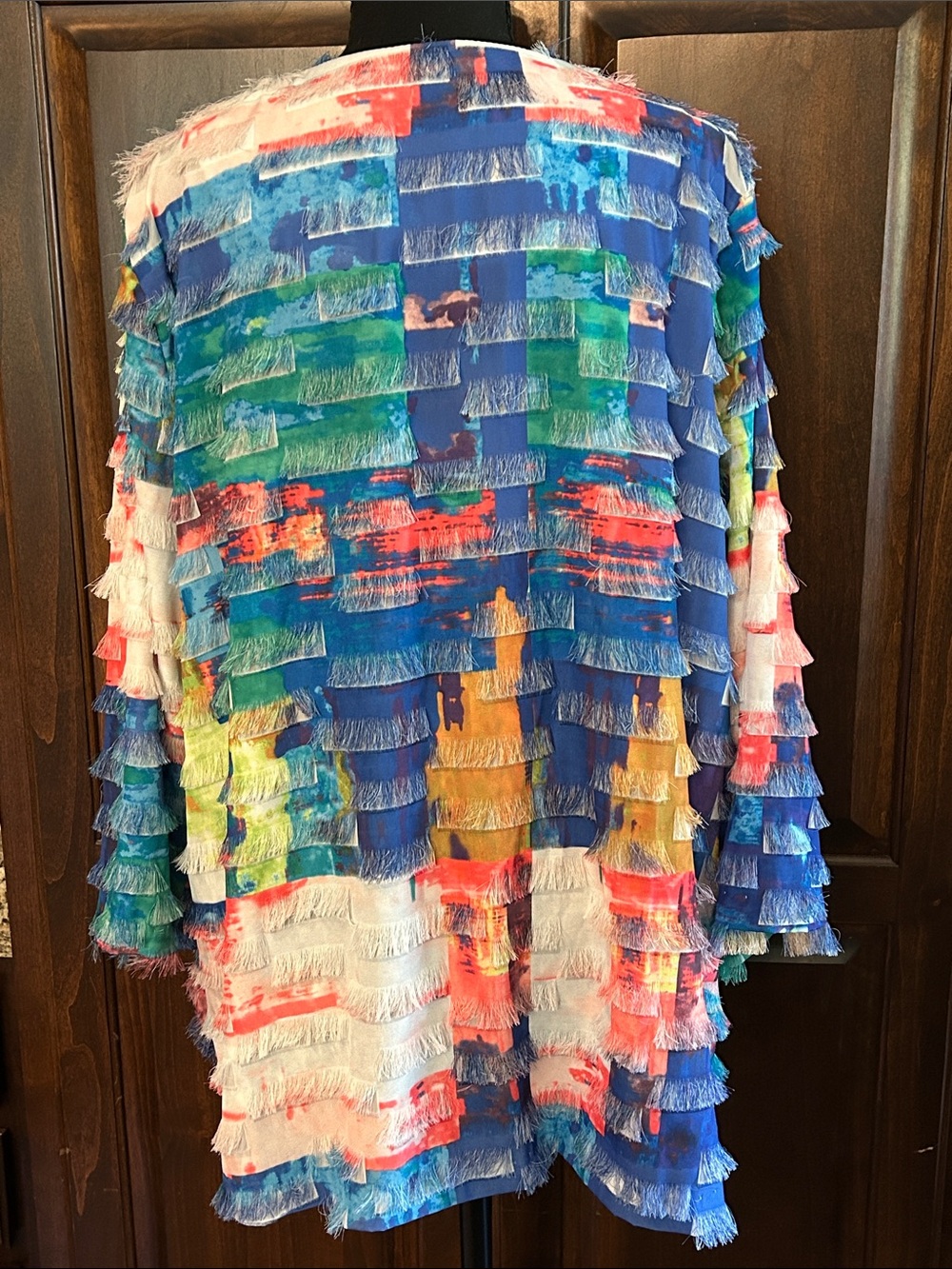Multicolor Fringe Patchwork Women's Jacket - Picture 2 of 6